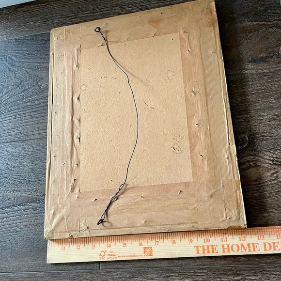 Vintage Landscape Embroidered Art in Gold Frame 12/15 inch - Picture 9 of 12